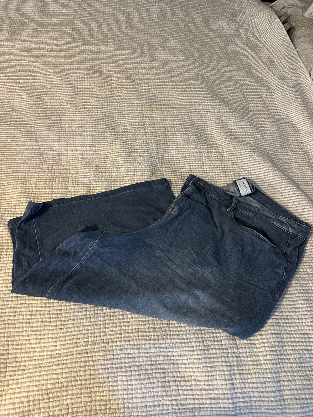 Lane Bryant Wide Leg Culotte Jeans in Dark Blue Denim